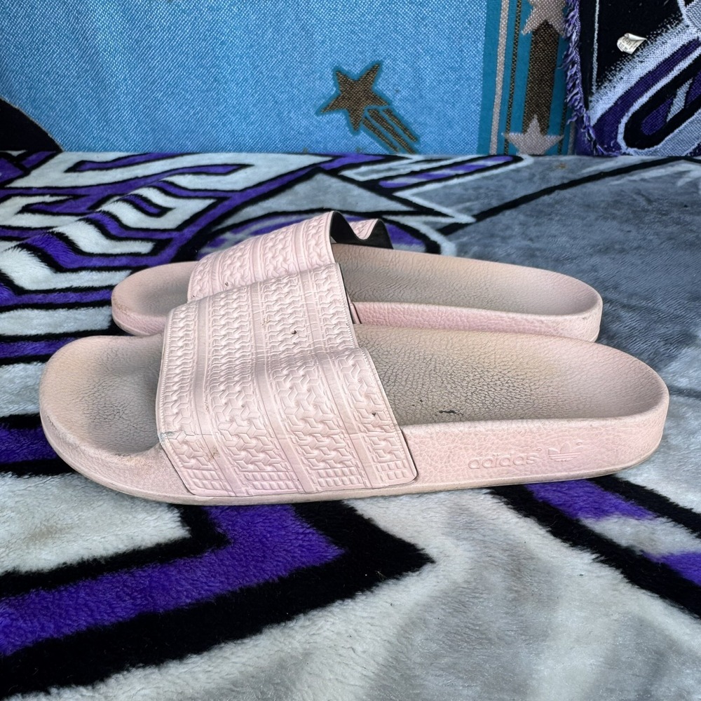 Size 10 - Adidas Adilette Slide‎ Haze Coral Pink Men's  BA7538